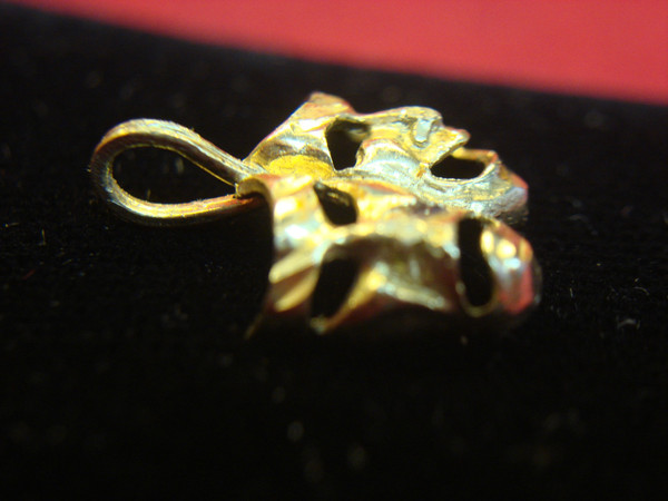 14K Yellow Gold Thespian Pendant - Diamond Cut Accents, Gift for Actors & Performers