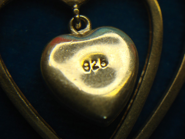 Sterling Silver Triple Heart Dangle Earrings with Green Gemstones