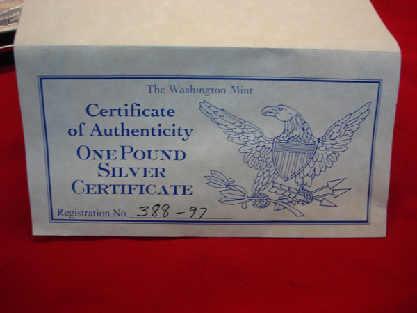 Washington Mint 16 oz Proof Silver Bar - $1000 Bill Design | Original Box & COA