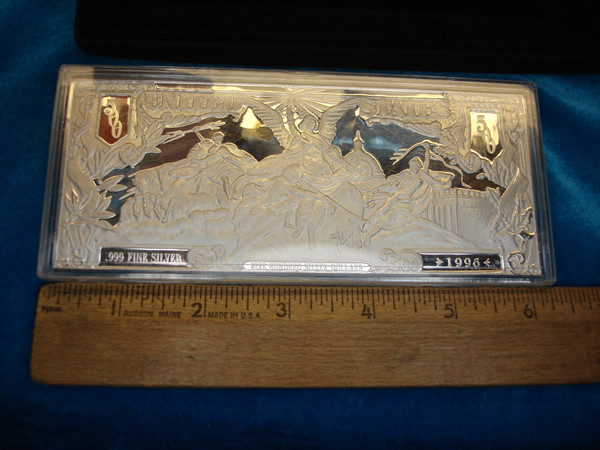 8 oz Washington Mint $500 Proof Silver Bar - .999 Fine Silver, Original Box & COA