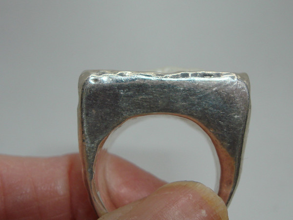 Vintage Sterling Silver Baroque Pearl Ring | Size 6 | Hammered Design