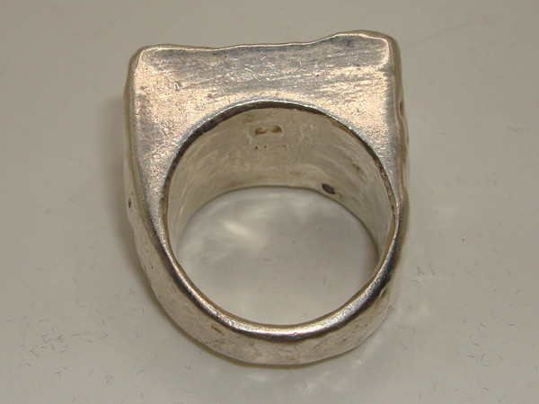 Vintage Sterling Silver Baroque Pearl Ring | Size 6 | Hammered Design