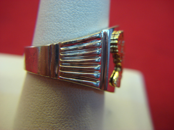 Sterling Silver Eagle Ring with Gold Vermeil - Size 10 - Pre-Owned, Excellent Condition