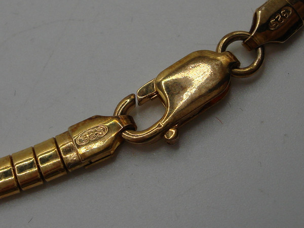 Italian Tri Color Sterling Silver Cleopatra Choker Necklace (16