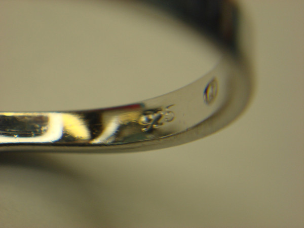 Vintage Sterling Silver Ring with Medium Blue Stone - Size 7