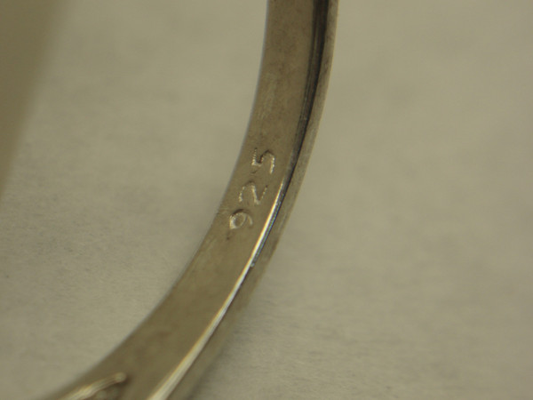 Sterling Silver Filigree Ring with Light Blue Stone - Size 9, Pre-Owned Excellent Condition