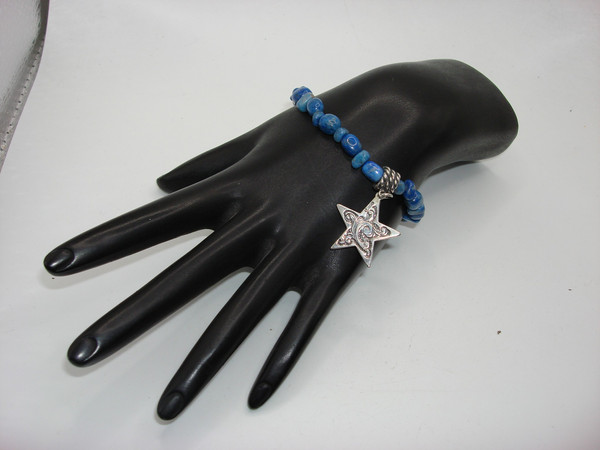 Vintage Carol Ry Rios Pollock Sodalite Sterling Silver Southwestern Bracelet - 925 Authentic