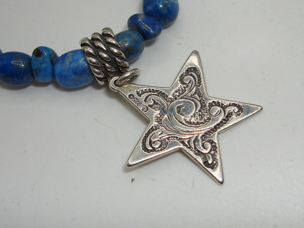 Vintage Carol Ry Rios Pollock Sodalite Sterling Silver Southwestern Bracelet - 925 Authentic