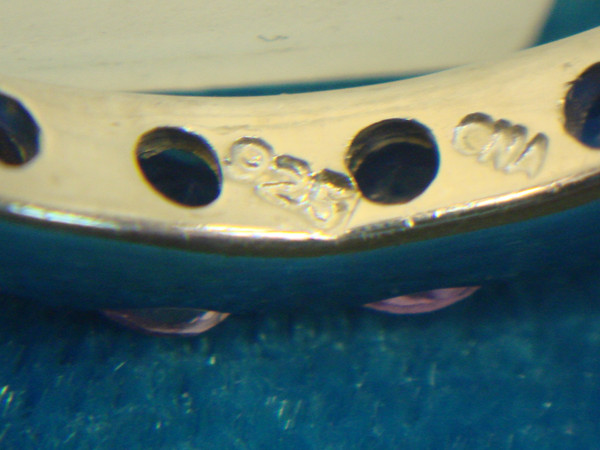 Stunning Sterling Silver Band Ring with Purple Stones - Size 10