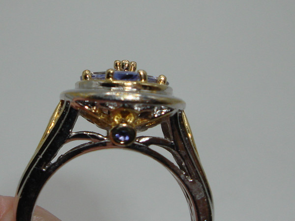 Vintage Tanzanite Filigree Ring | 925 Sterling Silver & Vermeil | Size 7