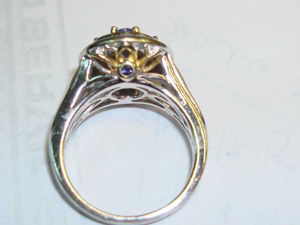 Vintage Tanzanite Filigree Ring | 925 Sterling Silver & Vermeil | Size 7