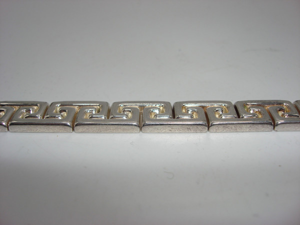 Milor Italy Sterling Silver Green Key Bracelet - 7