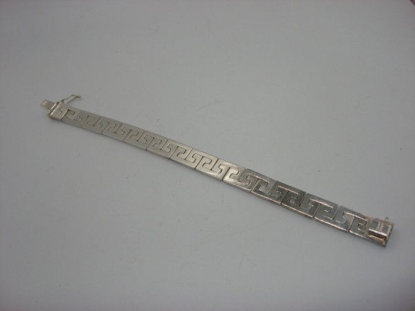 Milor Italy Sterling Silver Green Key Bracelet - 7