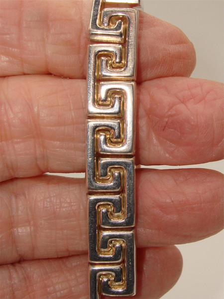 Milor Italy Sterling Silver Green Key Bracelet - 7