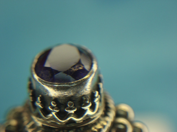 Amethyst Sterling Silver Ring - Vintage Artisan Style (Size 7)