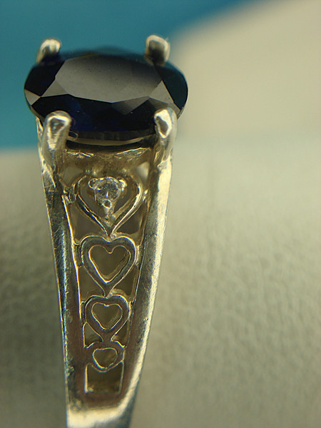 Sterling Silver Topaz & Diamond Ring | Fancy Filigree Setting, Size 8