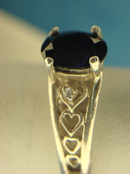 Sterling Silver Topaz & Diamond Ring | Fancy Filigree Setting, Size 8