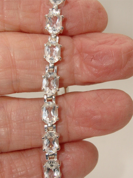 Sterling Silver Tennis Bracelet with 20ctw White Topaz - 7 1/4
