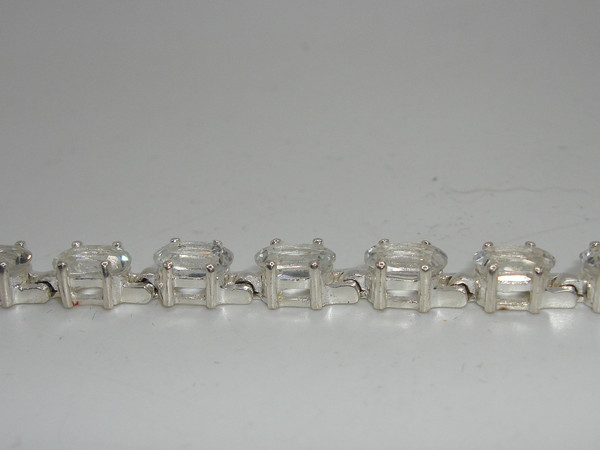 Sterling Silver Tennis Bracelet with 20ctw White Topaz - 7 1/4