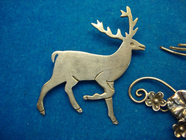 Estate Lot of 9 Authentic Sterling Silver Pins (113g) - $250+ Value