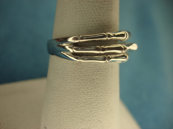 Sterling Silver Bamboo Pattern Ring - Size 7 1/4 - Pre-Owned