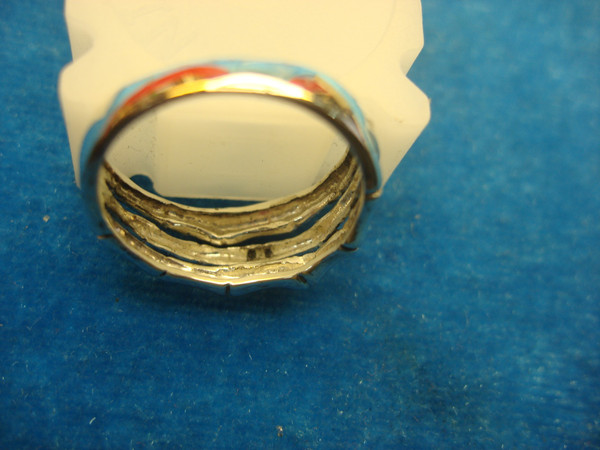 Sterling Silver Bamboo Pattern Ring - Size 7 1/4 - Pre-Owned