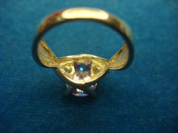 Pre-Owned Sterling Silver Ring with Pink Oval Stone - Size 7