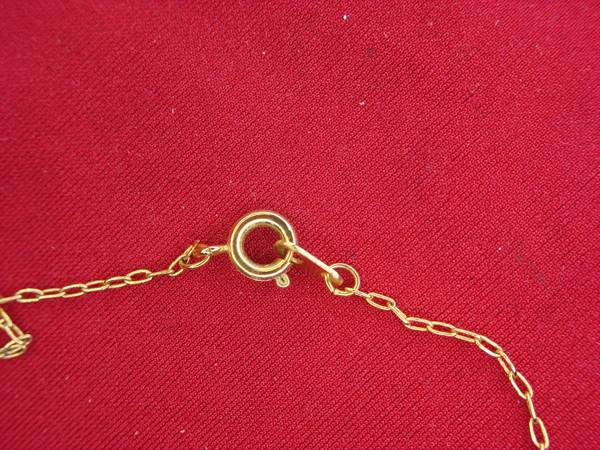 Elegant Gold-Tone Necklace with Blue Stone & CZ Pendant (18 Inch Chain)