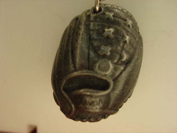 Vintage Avon Baseball Necklace - Silver Tone Chain & Glove Pendant