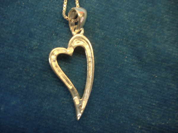 Sterling Silver Elongated Heart Pendant Necklace - 18 Inch Chain