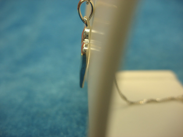 Sterling Silver Elongated Heart Pendant Necklace - 18 Inch Chain