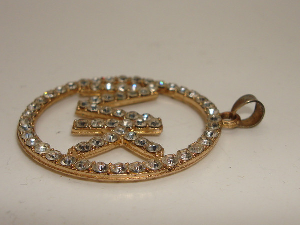 Vintage Michael Kors Gold-Tone Pave Logo Pendant (1 1/4