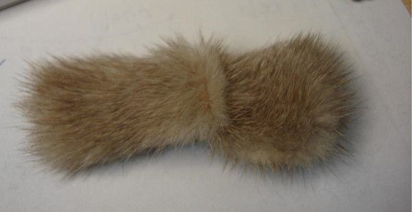Vintage 1950s Genuine Mink Barrette - Taupe Fur, Silver Metal