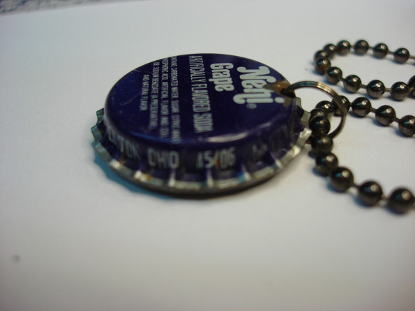 Vintage Nehi Grape Bottle Cap Necklace w/Hamsa Charm - Unique & Stylish