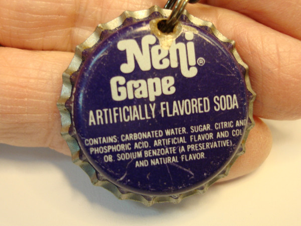 Vintage Nehi Grape Bottle Cap Necklace w/Hamsa Charm - Unique & Stylish