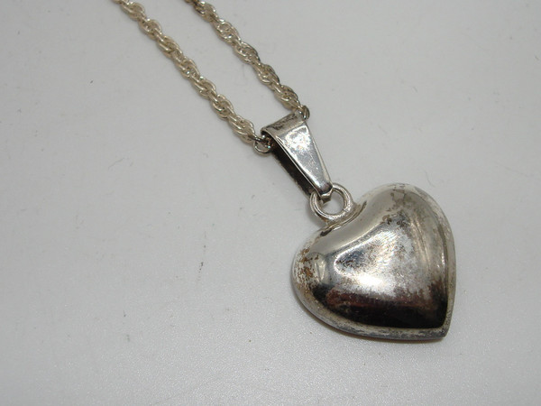 Vintage 1997 Mexico Pressed Flower Pendant Necklace -  Lucite Heart Charm