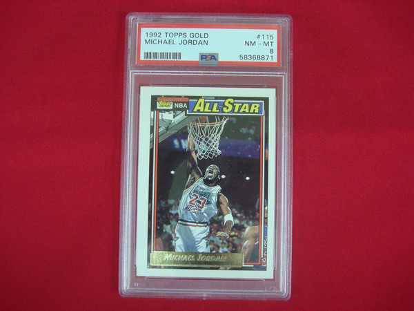 1992 Topps Michael Jordan PSA NM-MT 8 All-Star Gold Basketball Card #115
