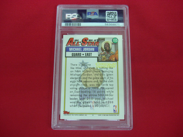 1992 Topps Michael Jordan PSA NM-MT 8 All-Star Gold Basketball Card #115