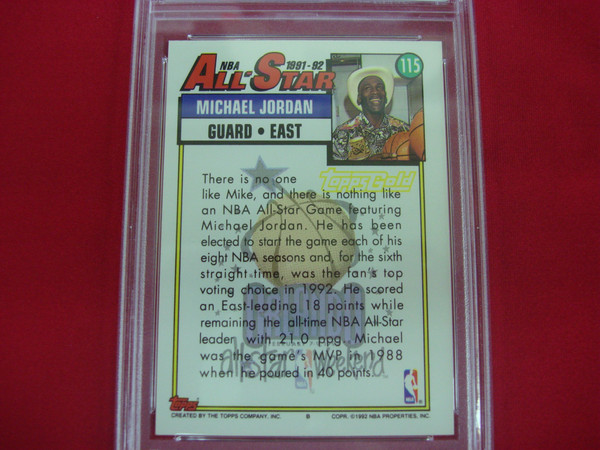 1992 Topps Michael Jordan PSA NM-MT 8 All-Star Gold Basketball Card #115