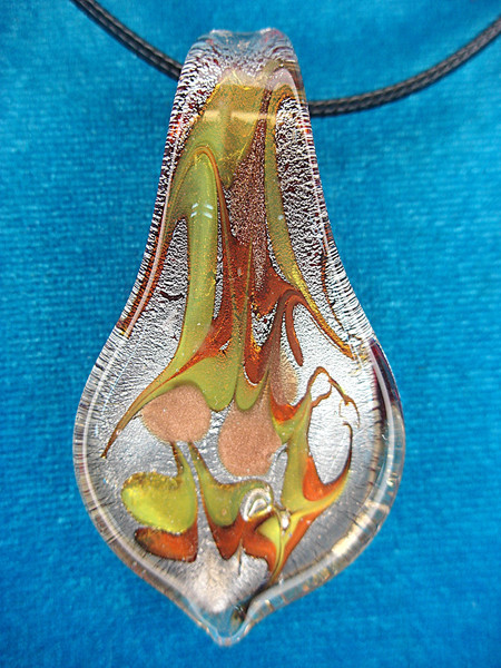 Hand Blown Murano Glass Pendant Necklace - Vibrant & Intricate Design