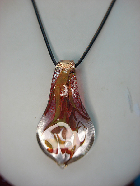 Hand Blown Murano Glass Pendant Necklace - Vibrant & Intricate Design