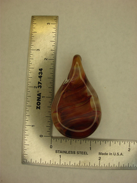 Hand Blown Murano Glass Pendant Necklace - Intricate Design, Adjustable Cord