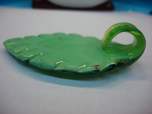 Hand Blown Murano Glass Leaf Pendant Necklace - Statement Jewelry Gift