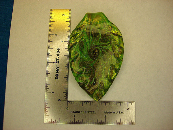 Hand Blown Murano Glass Leaf Pendant Necklace - Statement Jewelry Gift