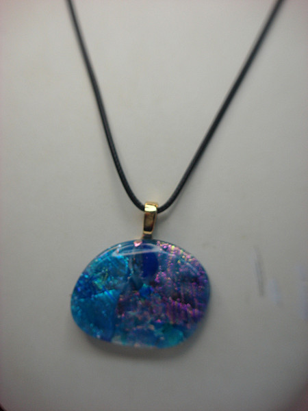 Handmade Murano Glass Pendant Necklace - Vibrant Colors & Adjustable Cord