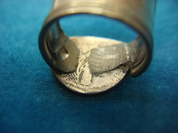 Vintage 1923 Mercury Dime Spoon Ring - Sterling Silver, Size 5.5