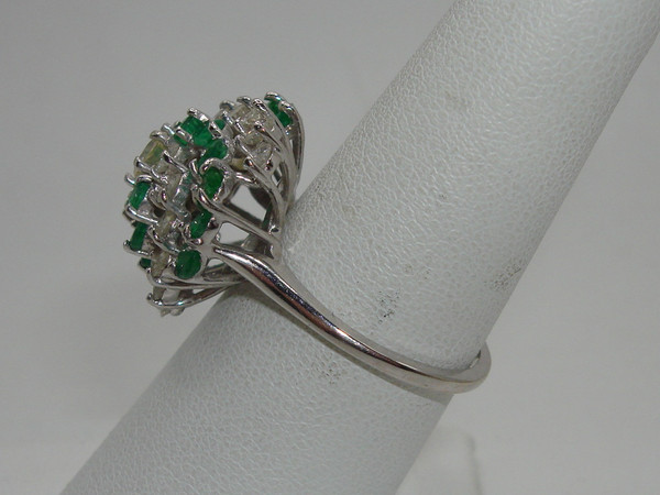 Vintage Inspired 14K Gold Diamond & Emerald Ring (2+ CTW) Appraisal $5580