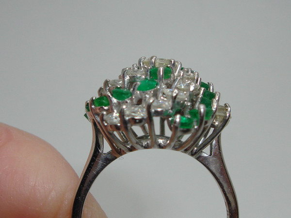 Vintage Inspired 14K Gold Diamond & Emerald Ring (2+ CTW) Appraisal $5580