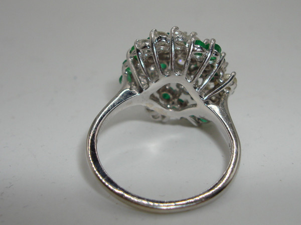 Vintage Inspired 14K Gold Diamond & Emerald Ring (2+ CTW) Appraisal $5580
