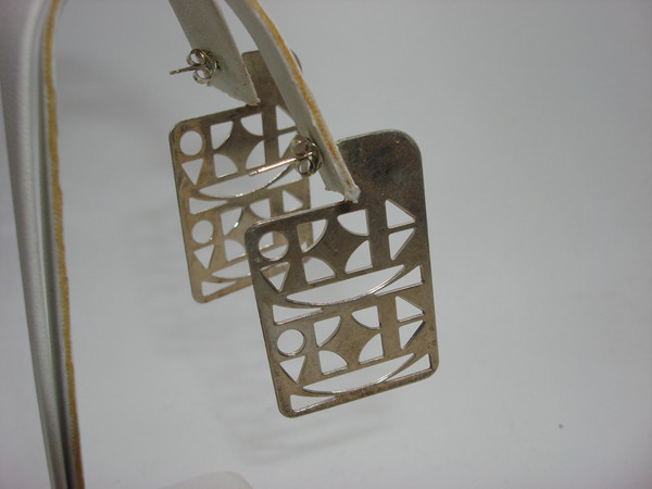 Vintage Charles Rennie Mackintosh Sterling Silver Geometric Earrings - Rare Find